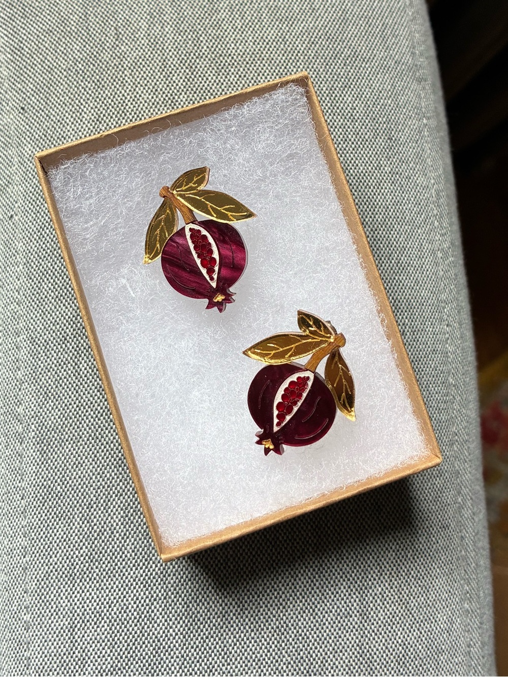 Wolf & Moon Pomegranate Stud Earrings - Picture 4 of 6